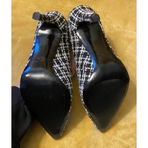 ANN TAYLOR Loft TWEED Black/white PUMPS 4” Heels SHOES SIZE 6M Classic NWOB - Picture 10 of 14